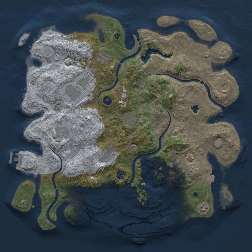 Rust Map: Procedural Map, Size: 4250, Seed: 41537023, 16 Monuments