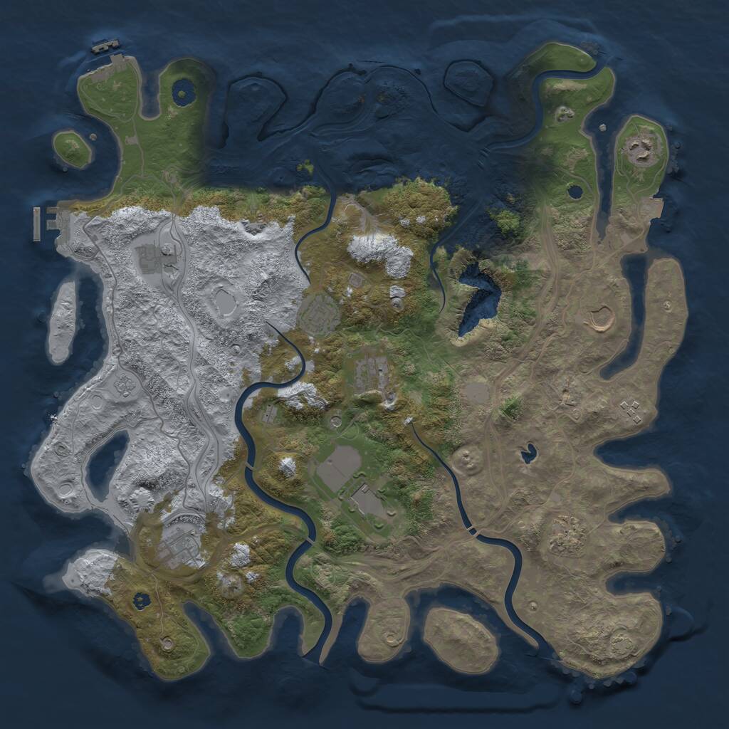 Rust Map: Procedural Map, Size: 4250, Seed: 817016662, 15 Monuments