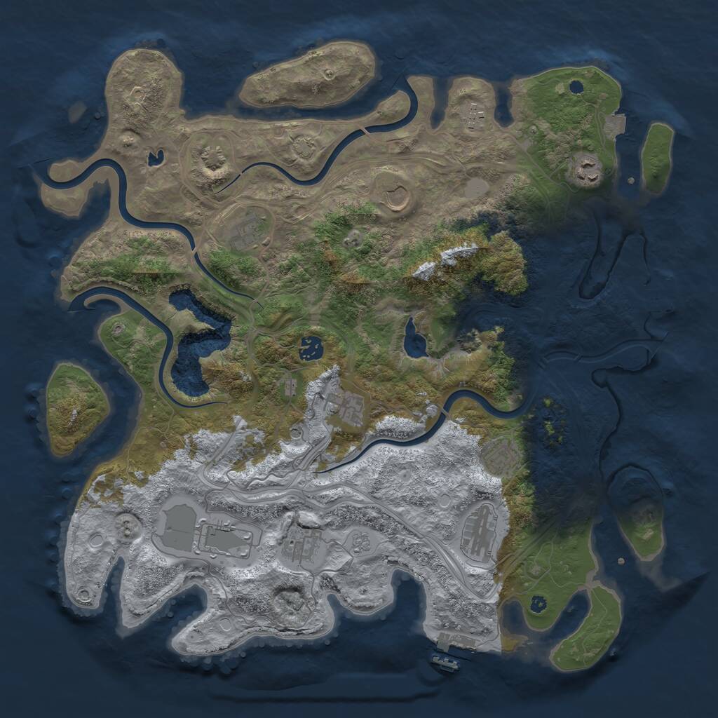 Rust Map: Procedural Map, Size: 4250, Seed: 1600368991, 16 Monuments