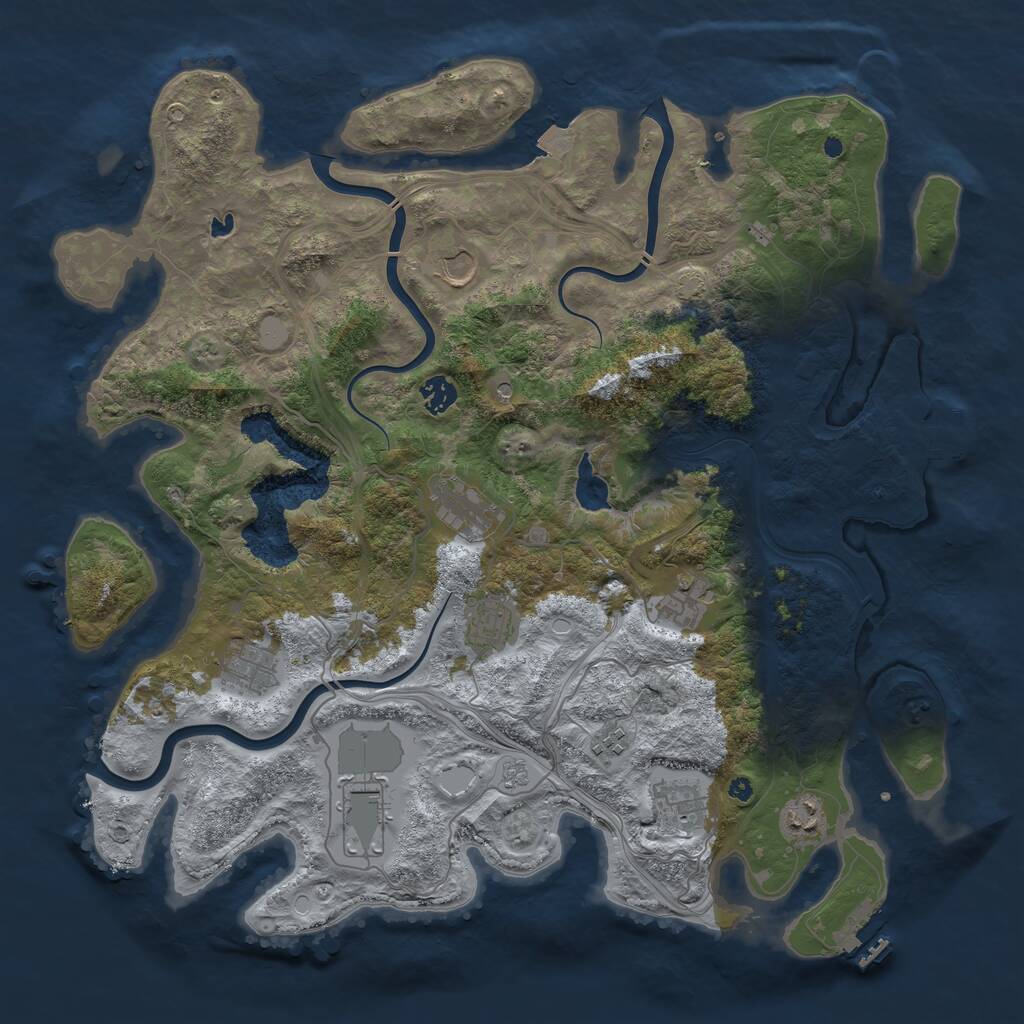 Rust Map: Procedural Map, Size: 4250, Seed: 1600368991, 16 Monuments