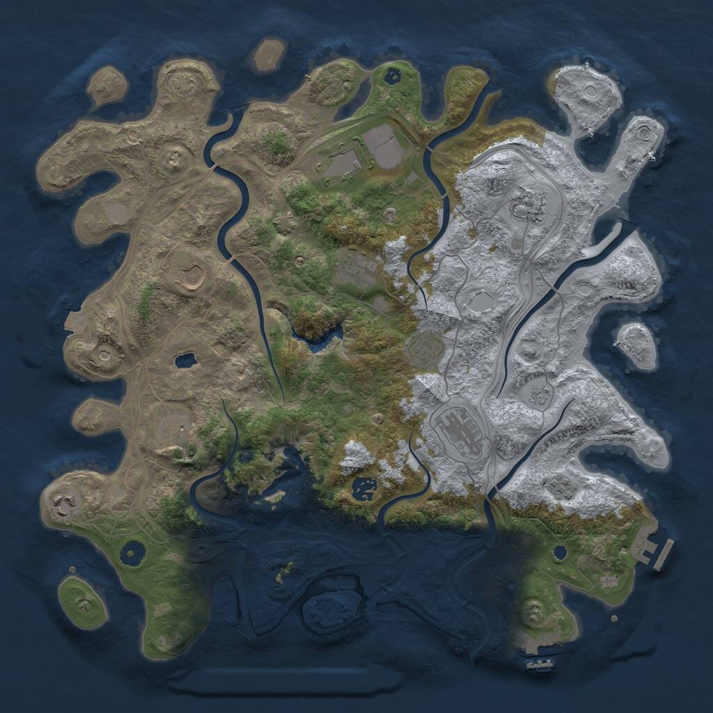 Rust Map: Procedural Map, Size: 4250, Seed: 61179914, 16 Monuments