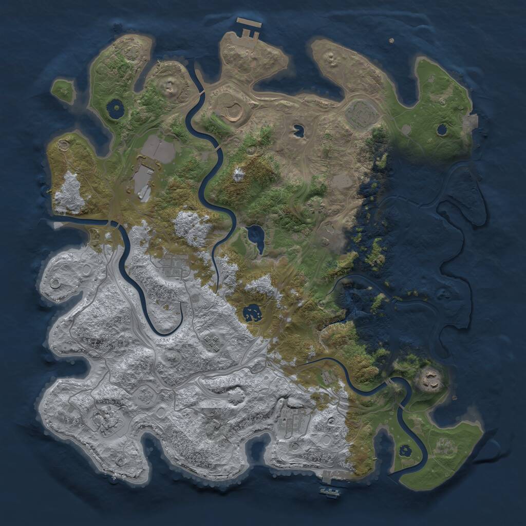 Rust Map: Procedural Map, Size: 4250, Seed: 1006802741, 16 Monuments