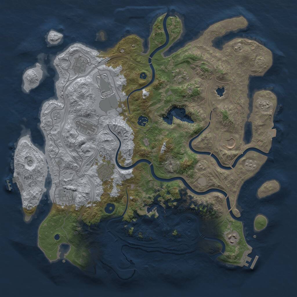 Rust Map: Procedural Map, Size: 4250, Seed: 310685890, 16 Monuments