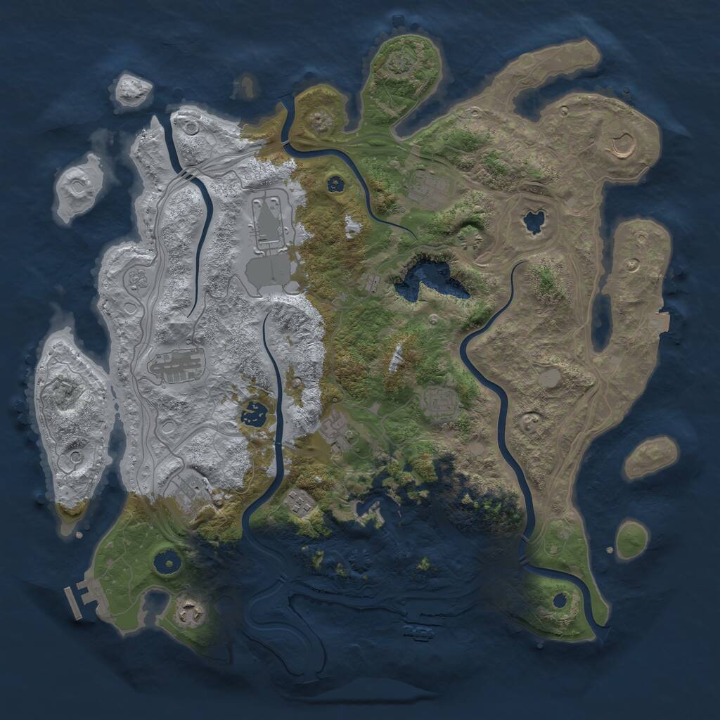 Rust Map: Procedural Map, Size: 4250, Seed: 310685890, 16 Monuments
