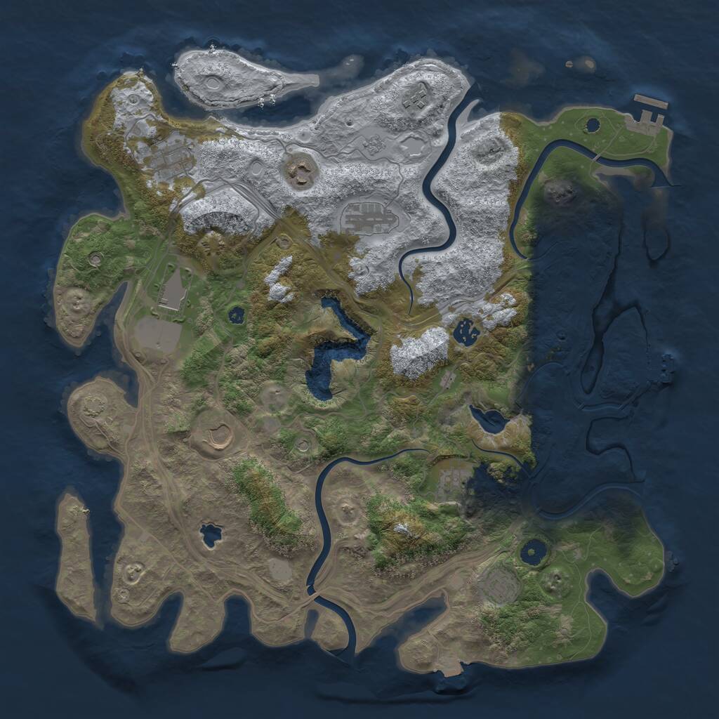 Rust Map: Procedural Map, Size: 4250, Seed: 184857609, 15 Monuments