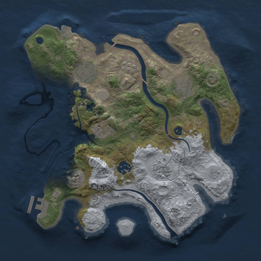 Rust Map: Procedural Map, Size: 3000, Seed: 60987545, 11 Monuments