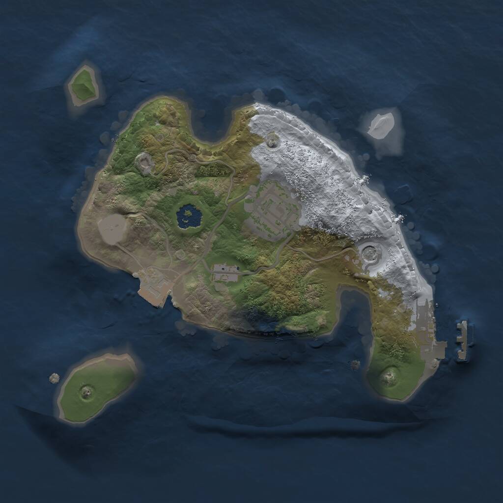 Rust Map: Procedural Map, Size: 2000, Seed: 2153215, 4 Monuments