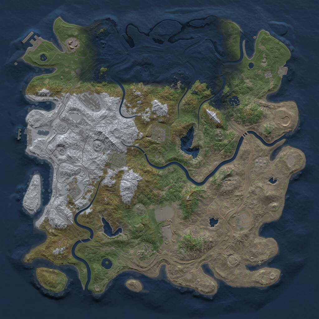 Rust Map: Procedural Map, Size: 4500, Seed: 1367, 17 Monuments