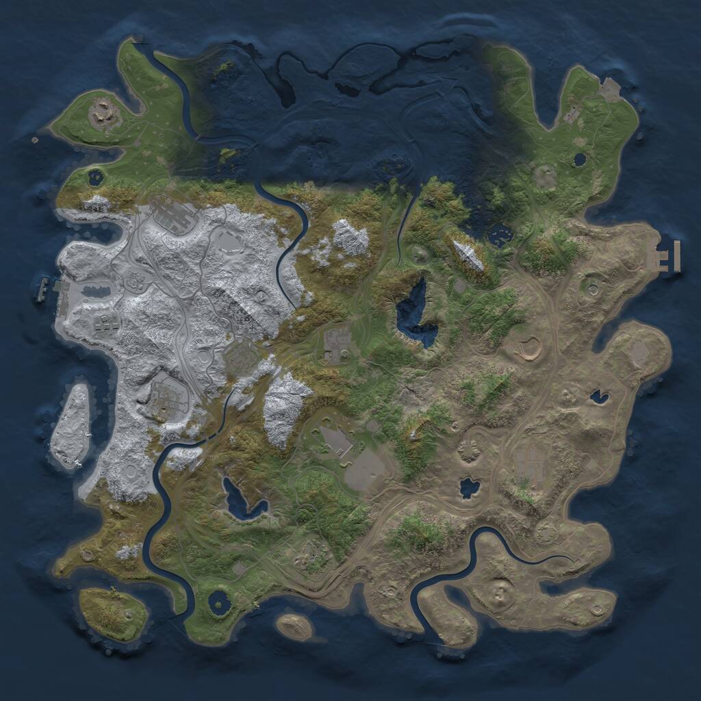Rust Map: Procedural Map, Size: 4500, Seed: 1367, 17 Monuments