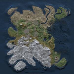 Thumbnail Rust Map: Procedural Map, Size: 3500, Seed: 2136100947, 15 Monuments