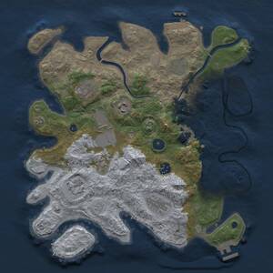 Thumbnail Rust Map: Procedural Map, Size: 3500, Seed: 2136100947, 15 Monuments