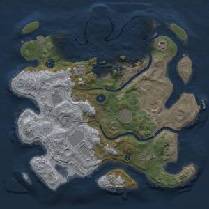 Thumbnail Rust Map: Procedural Map, Size: 3500, Seed: 1242152352, 15 Monuments
