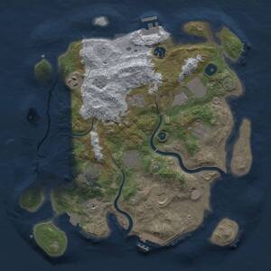 Thumbnail Rust Map: Procedural Map, Size: 3500, Seed: 1250766196, 15 Monuments