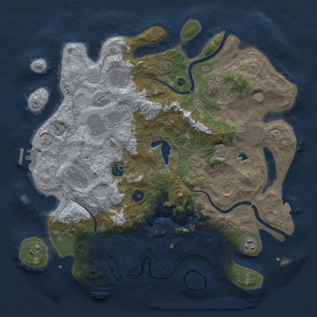 Rust Map: Procedural Map, Size: 4000, Seed: 120197701, 15 Monuments