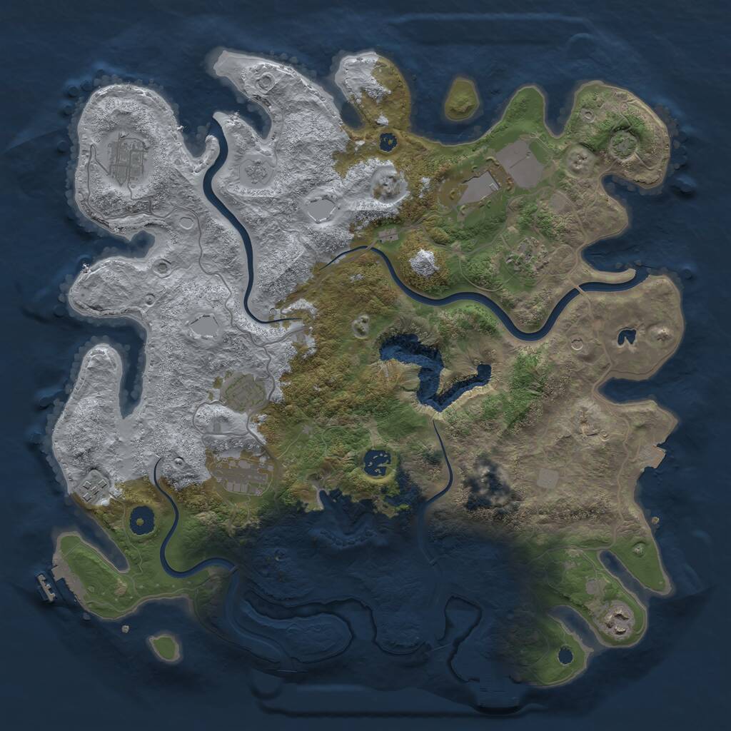 Rust Map: Procedural Map, Size: 4000, Seed: 19800715, 14 Monuments