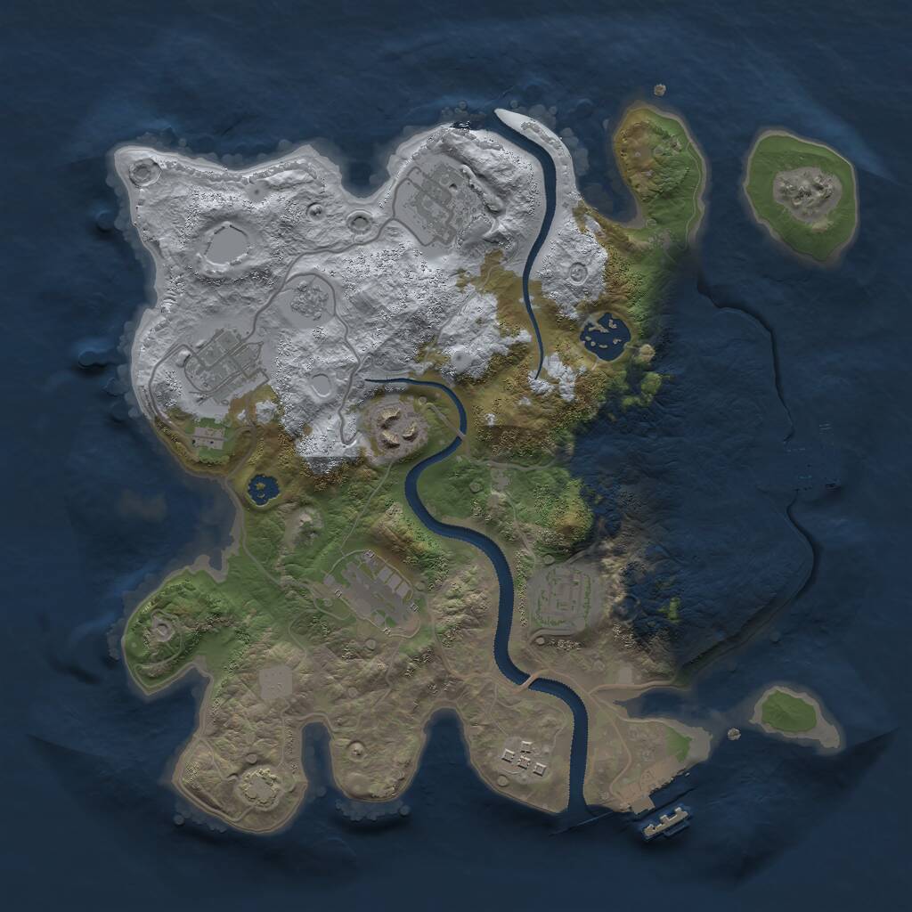 Rust Map: Procedural Map, Size: 3000, Seed: 3260, 12 Monuments