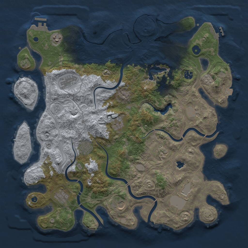 Rust Map: Procedural Map, Size: 4250, Seed: 1248310785, 17 Monuments