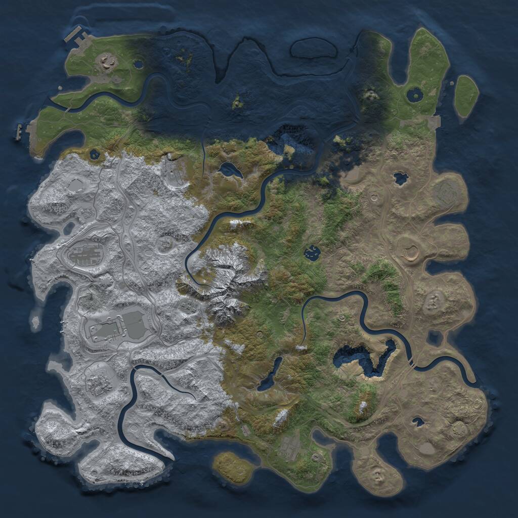 Rust Map: Procedural Map, Size: 5000, Seed: 773364388, 17 Monuments