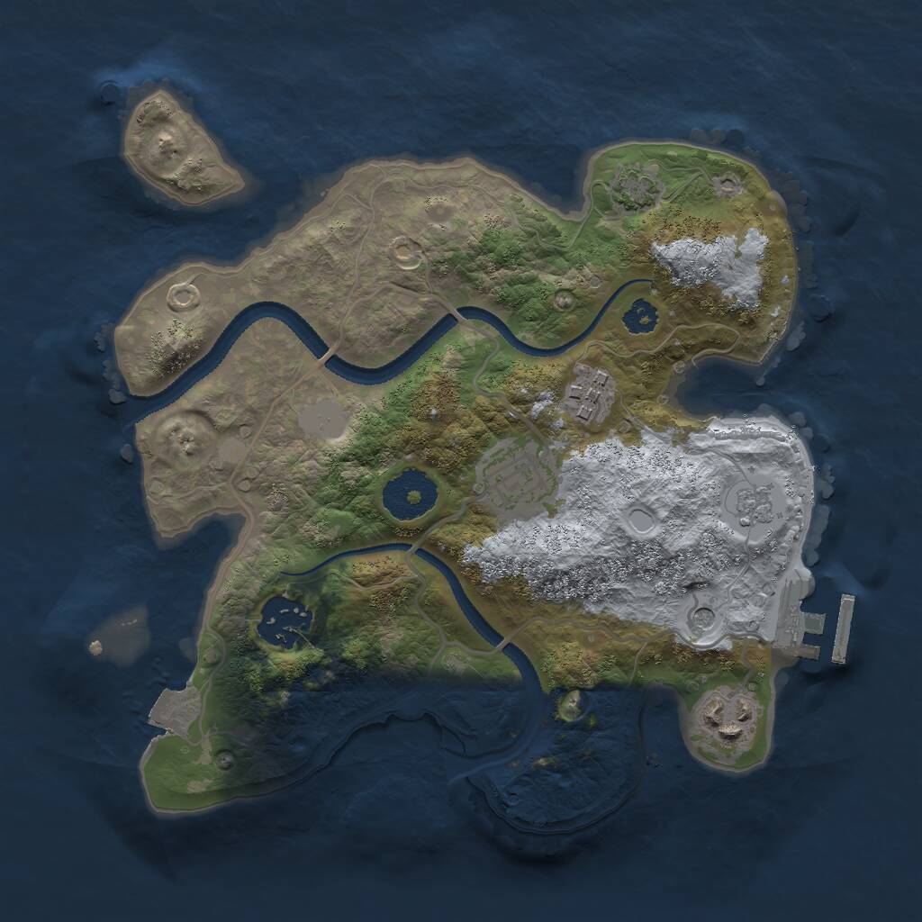 Rust Map: Procedural Map, Size: 2700, Seed: 1767700891, 9 Monuments