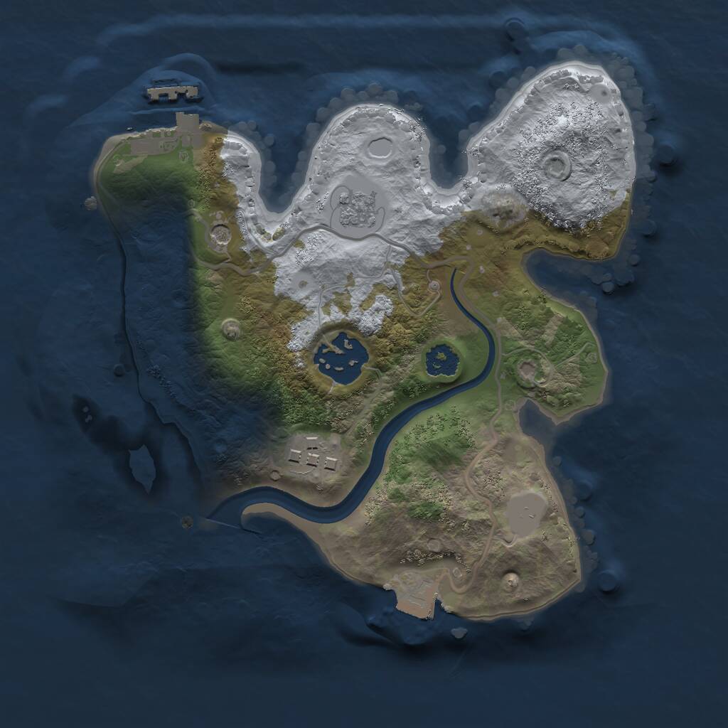 Rust Map: Procedural Map, Size: 2222, Seed: 1488, 6 Monuments