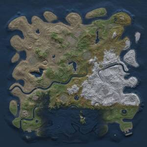 Thumbnail Rust Map: Procedural Map, Size: 4500, Seed: 501943335, 16 Monuments