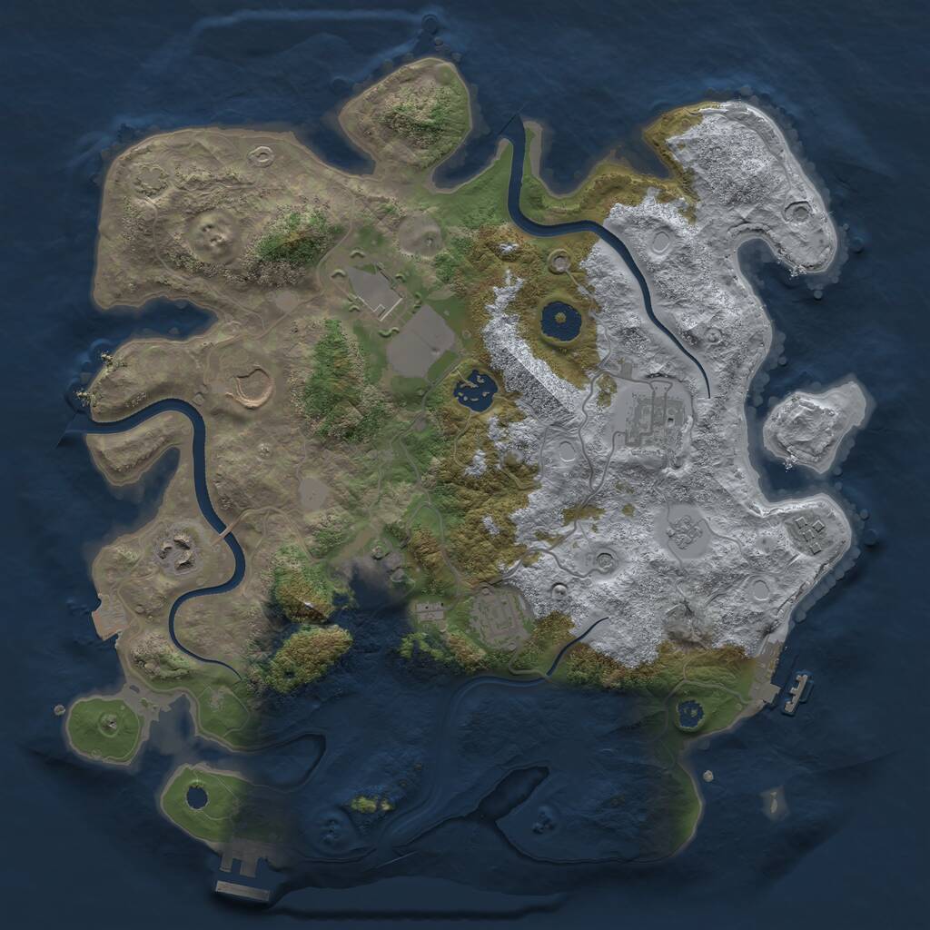Rust Map: Procedural Map, Size: 3500, Seed: 167482, 14 Monuments