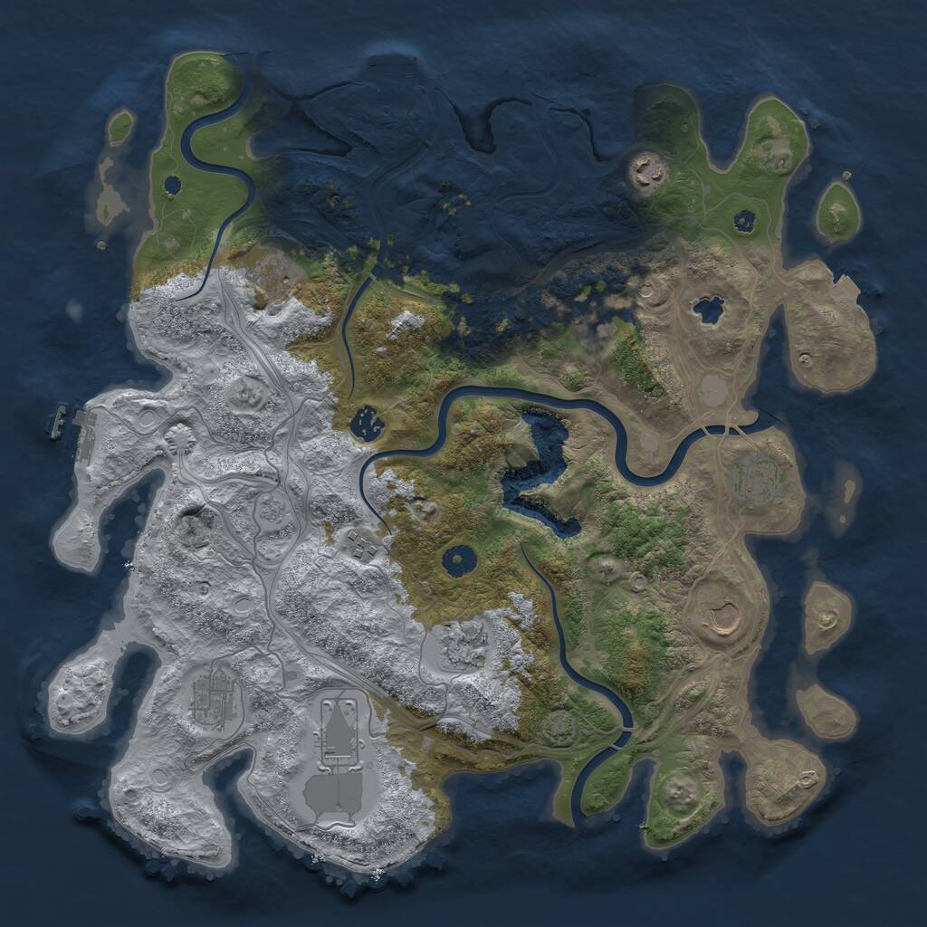 Rust Map: Procedural Map, Size: 4250, Seed: 169261385, 16 Monuments