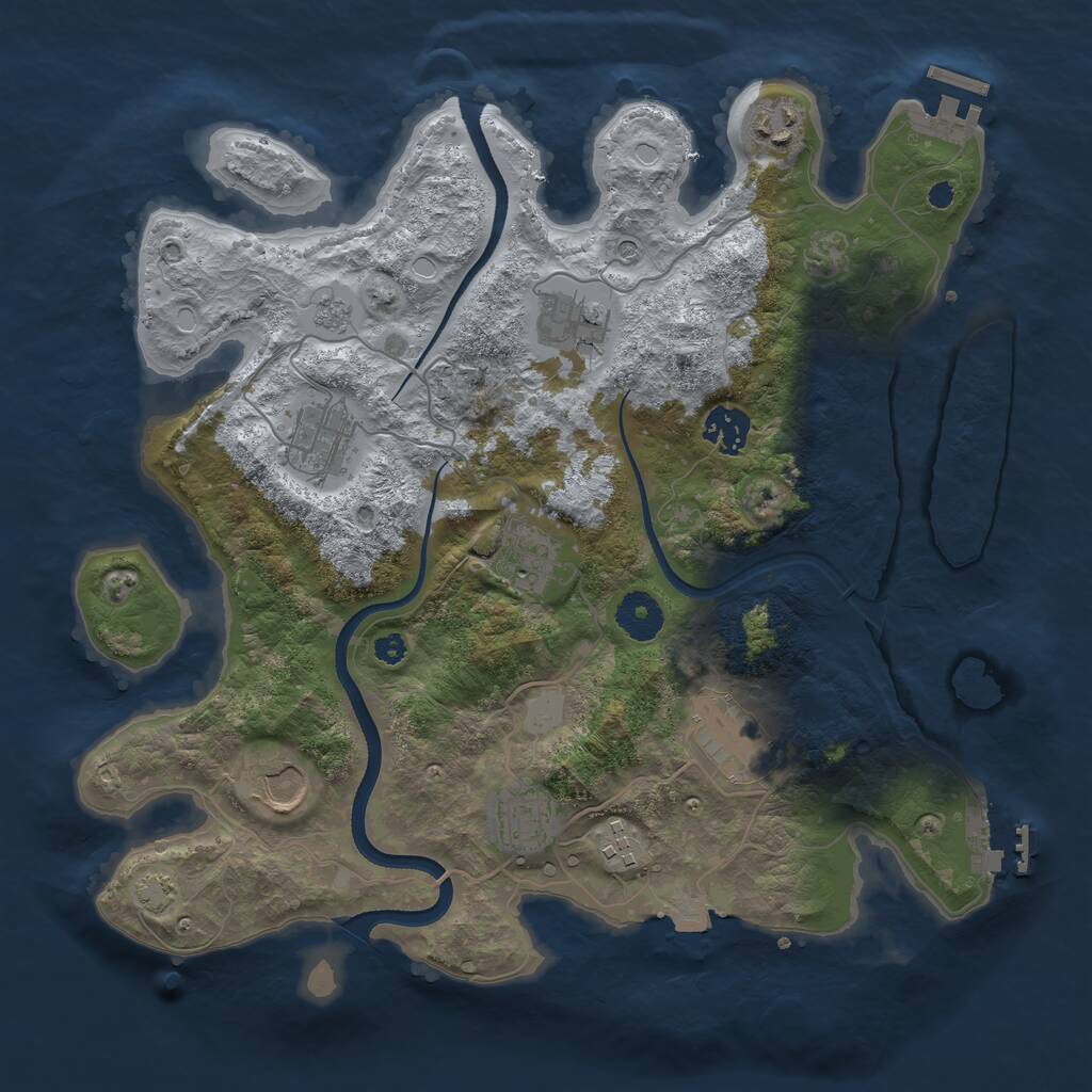 Rust Map: Procedural Map, Size: 3500, Seed: 86536538, 15 Monuments