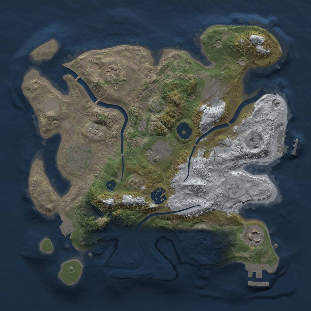 Rust Map: Procedural Map, Size: 3000, Seed: 28279, 13 Monuments