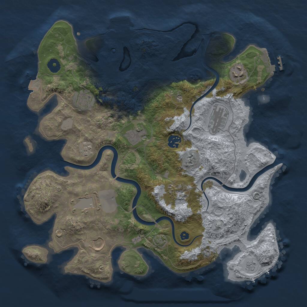 Rust Map: Procedural Map, Size: 3500, Seed: 276135304, 15 Monuments