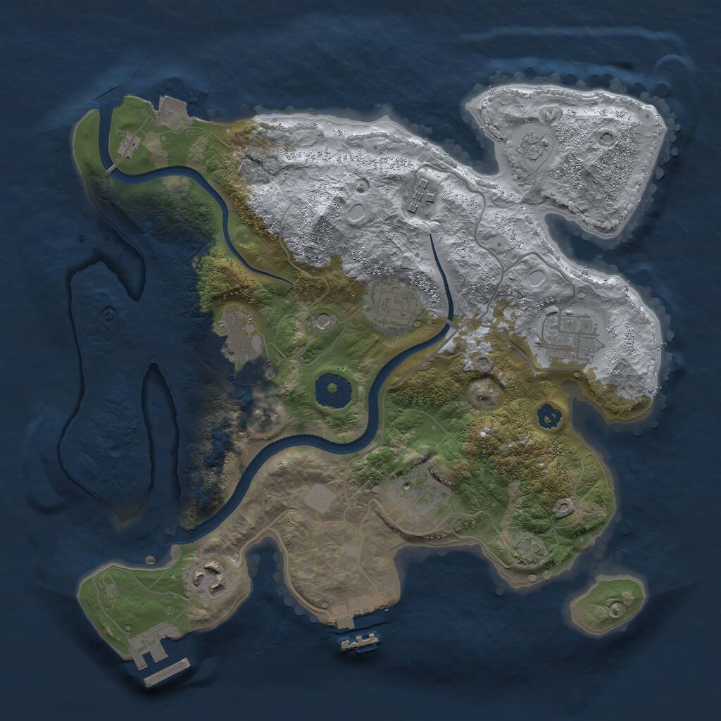 Rust Map: Procedural Map, Size: 3000, Seed: 306662367, 12 Monuments