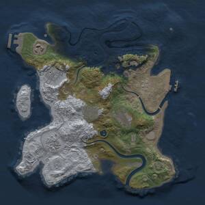 Thumbnail Rust Map: Procedural Map, Size: 3000, Seed: 32633, 12 Monuments