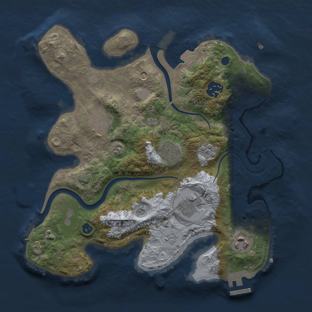 Rust Map: Procedural Map, Size: 3000, Seed: 1728917456, 11 Monuments