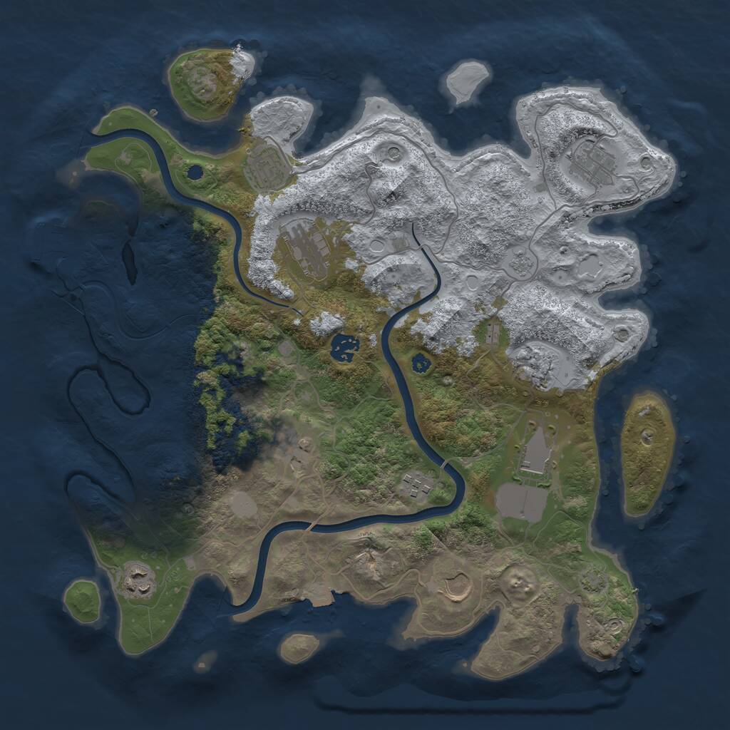 Rust Map: Procedural Map, Size: 3800, Seed: 852126617, 15 Monuments