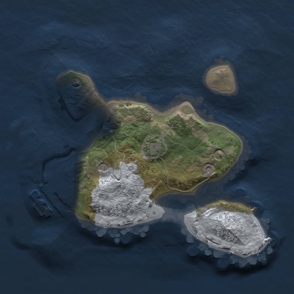 Rust Map: Procedural Map, Size: 1750, Seed: 1420395265, 4 Monuments