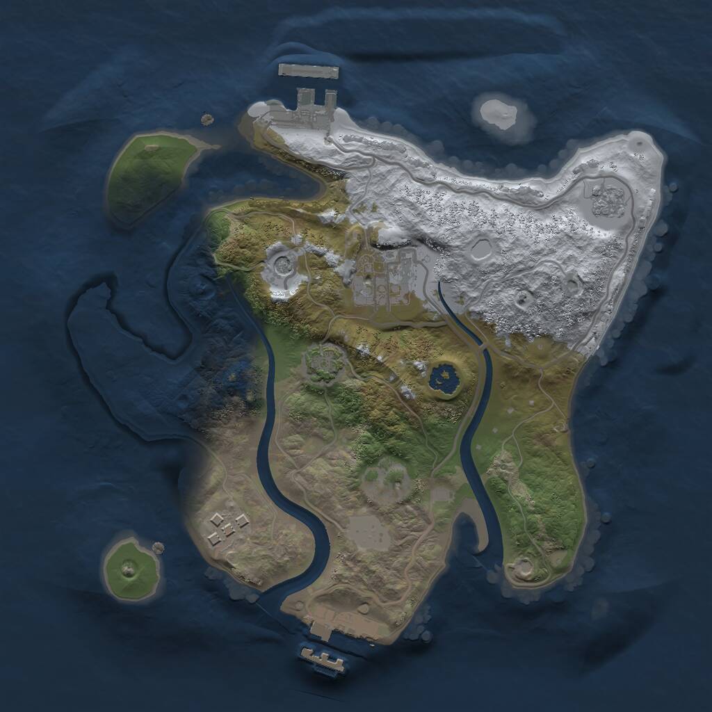 Rust Map: Procedural Map, Size: 2400, Seed: 987654, 8 Monuments