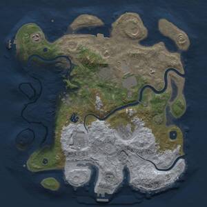 Thumbnail Rust Map: Procedural Map, Size: 3700, Seed: 1351761570, 15 Monuments