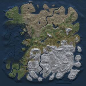 Thumbnail Rust Map: Procedural Map, Size: 4950, Seed: 993990892, 17 Monuments