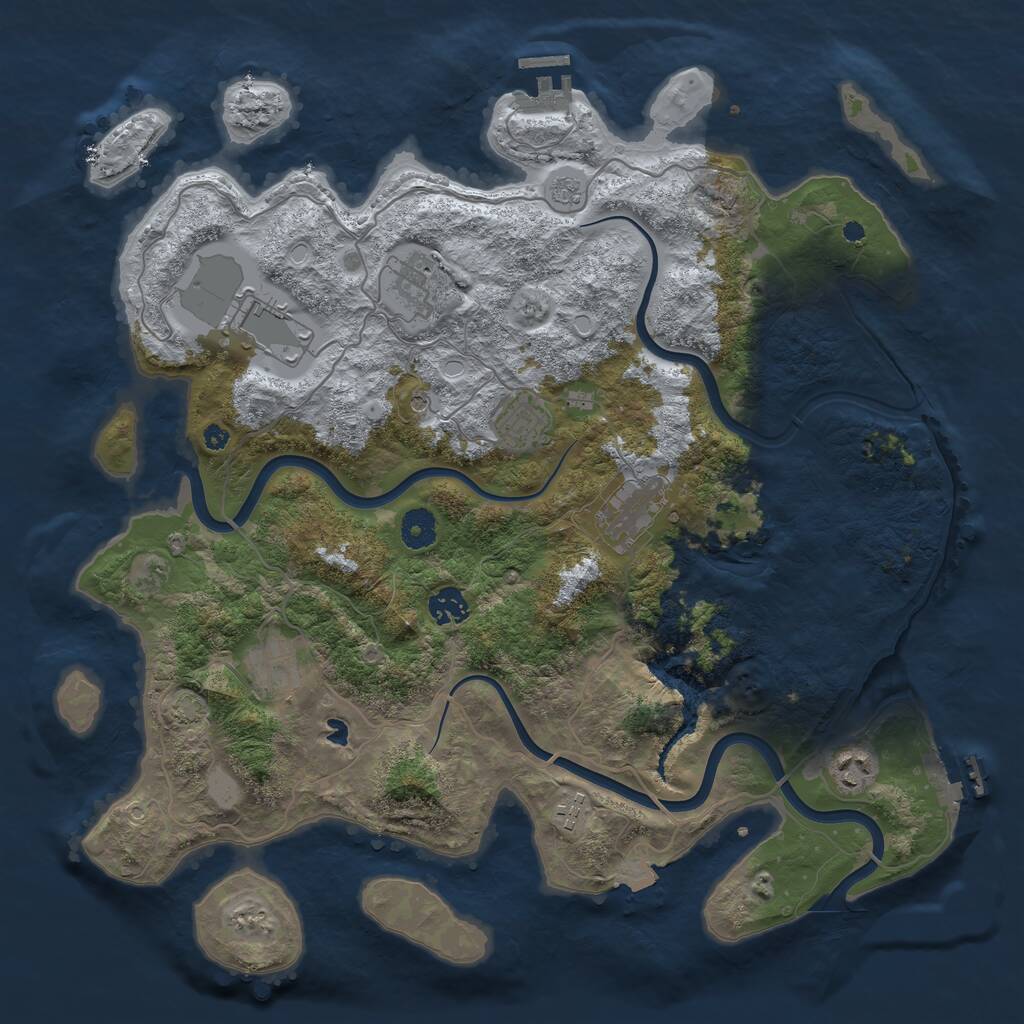 Rust Map: Procedural Map, Size: 4000, Seed: 1581647569, 14 Monuments