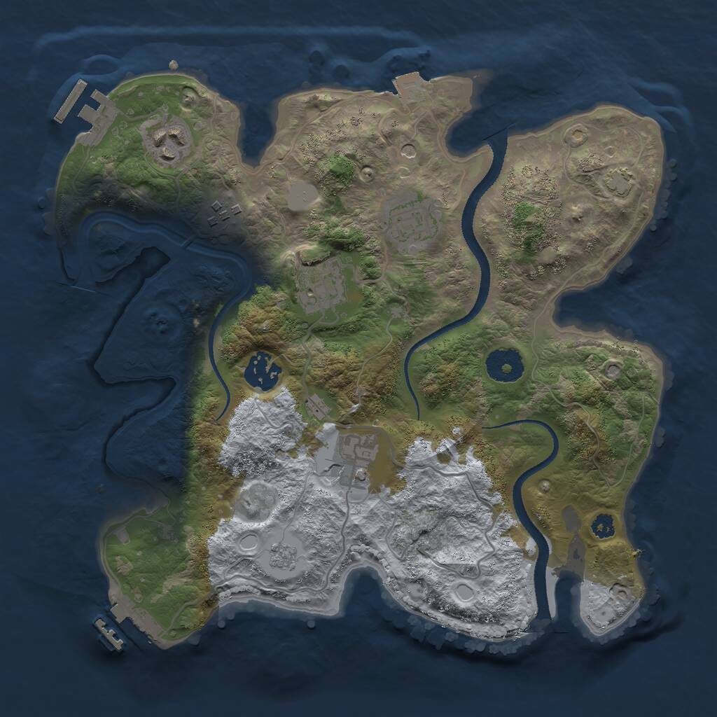 Rust Map: Procedural Map, Size: 3000, Seed: 859488972, 12 Monuments