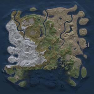 Thumbnail Rust Map: Procedural Map, Size: 4500, Seed: 78494227, 17 Monuments