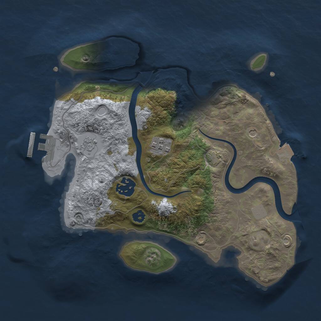 Rust Map: Procedural Map, Size: 2600, Seed: 693694662, 7 Monuments