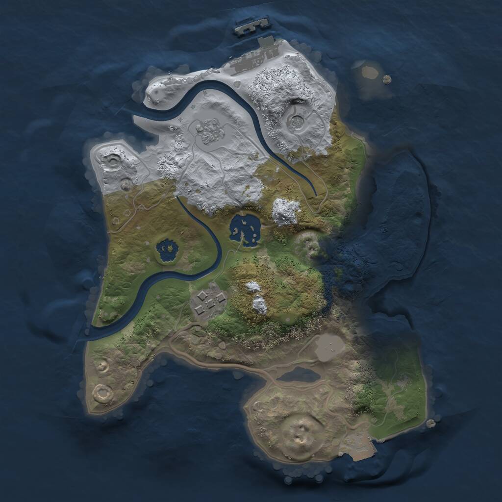 Rust Map: Procedural Map, Size: 2300, Seed: 892741, 6 Monuments