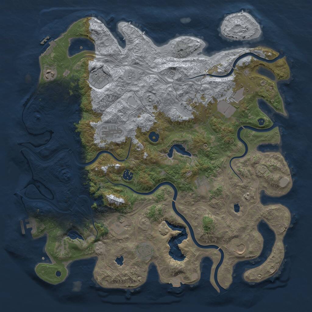 Rust Map: Procedural Map, Size: 4500, Seed: 10325921, 17 Monuments
