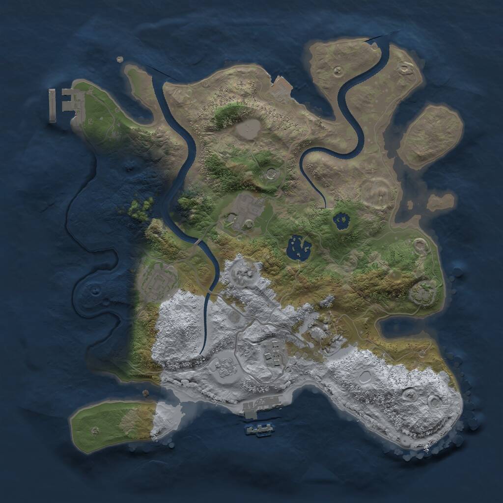 Rust Map: Procedural Map, Size: 3000, Seed: 1943760055, 11 Monuments