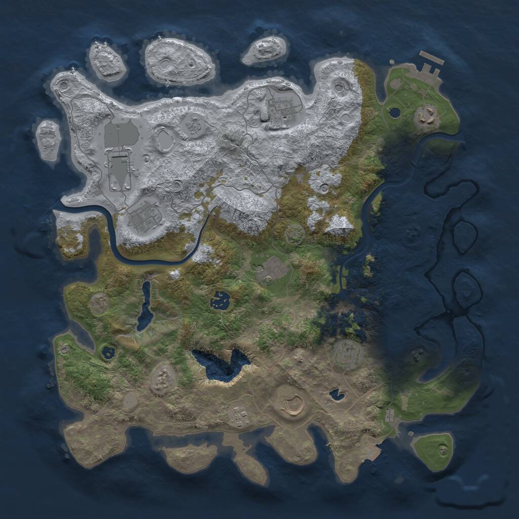 Rust Map: Procedural Map, Size: 4000, Seed: 1719848, 14 Monuments