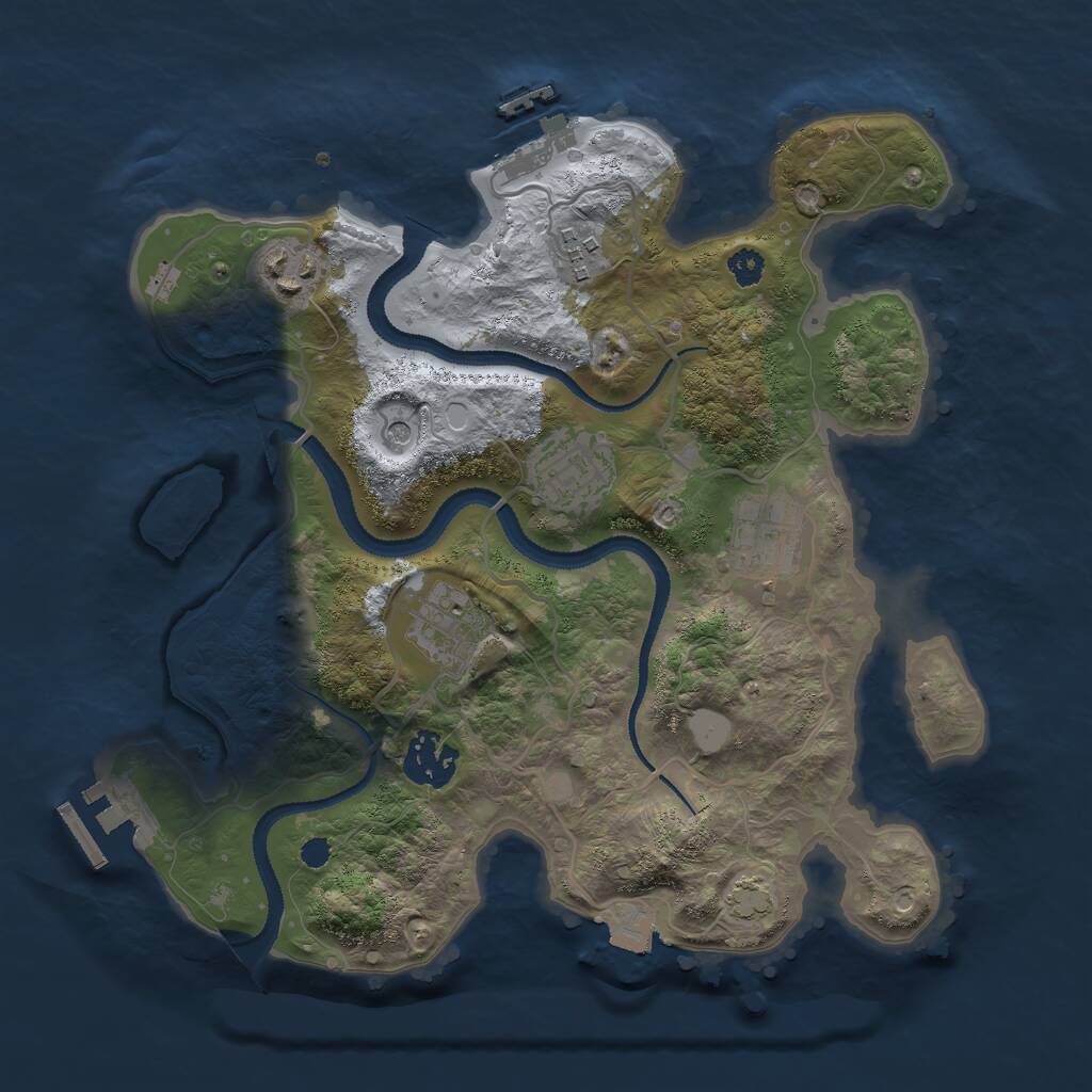 Rust Map: Procedural Map, Size: 3000, Seed: 82535, 11 Monuments