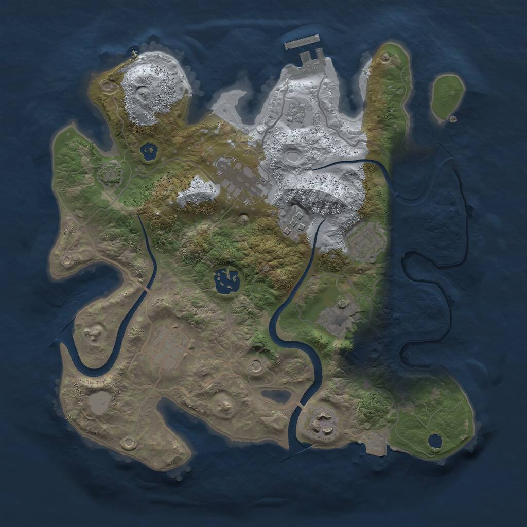Rust Map: Procedural Map, Size: 3000, Seed: 1679319439, 12 Monuments