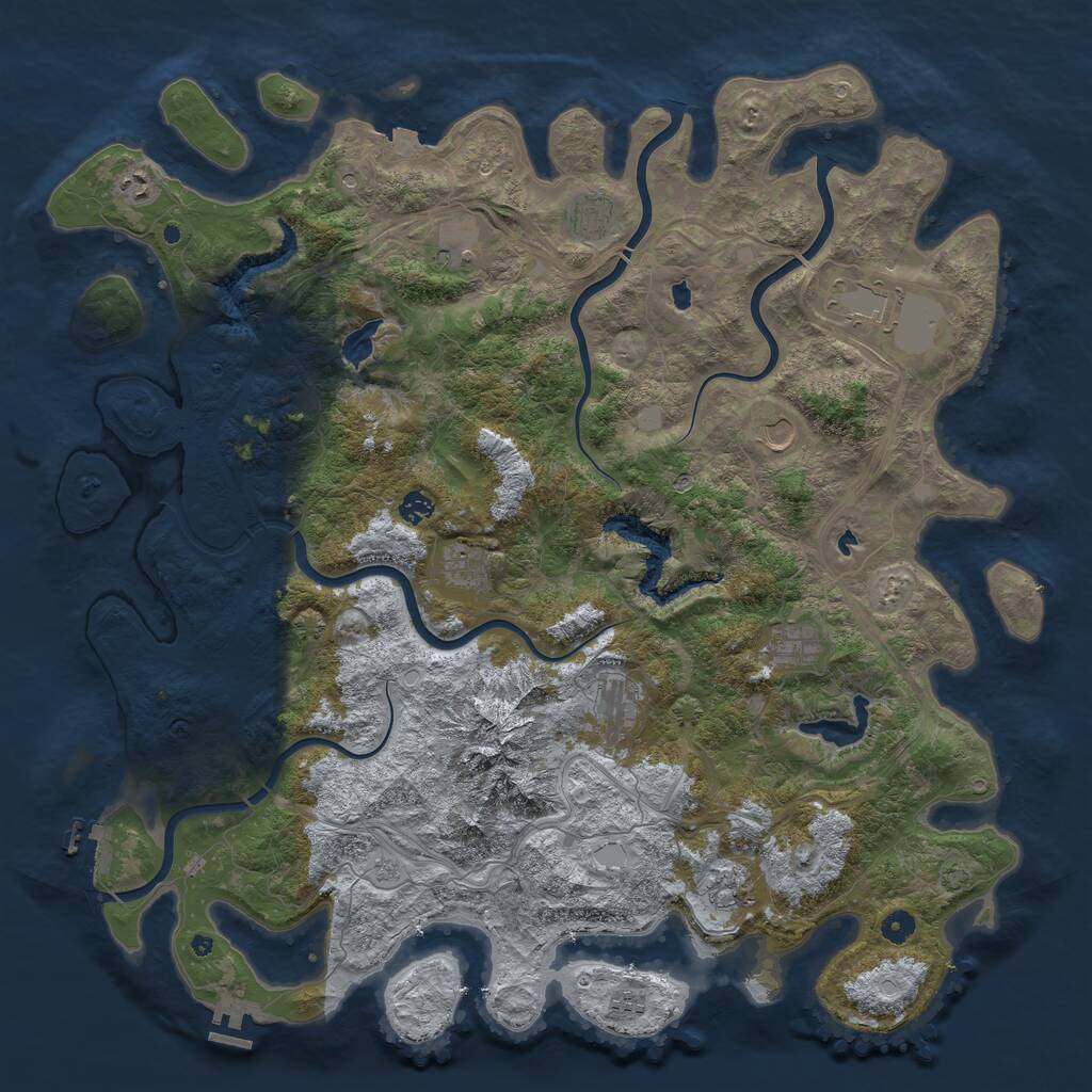 Rust Map: Procedural Map, Size: 5000, Seed: 429612, 17 Monuments