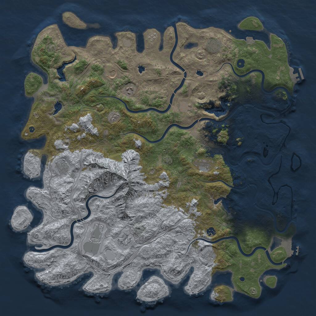 Rust Map: Procedural Map, Size: 5500, Seed: 620055433, 17 Monuments